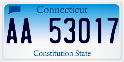 CT license plate AA53017