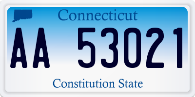 CT license plate AA53021