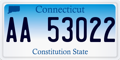 CT license plate AA53022