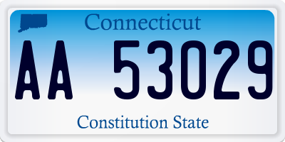 CT license plate AA53029