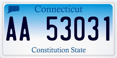 CT license plate AA53031