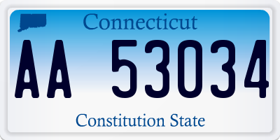 CT license plate AA53034