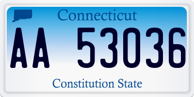 CT license plate AA53036