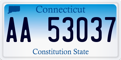 CT license plate AA53037