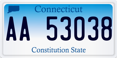 CT license plate AA53038
