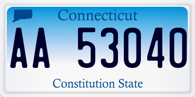 CT license plate AA53040