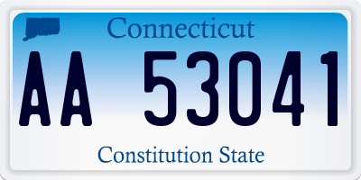 CT license plate AA53041