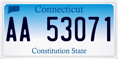 CT license plate AA53071