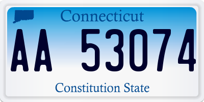 CT license plate AA53074