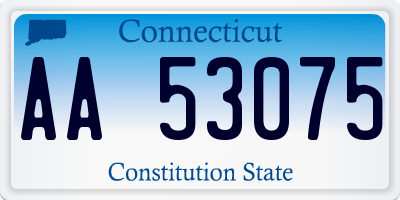 CT license plate AA53075