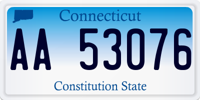 CT license plate AA53076