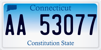 CT license plate AA53077