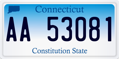 CT license plate AA53081