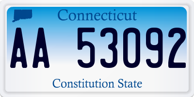 CT license plate AA53092