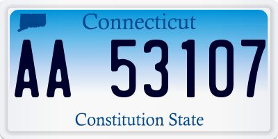 CT license plate AA53107