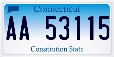 CT license plate AA53115