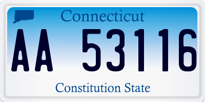 CT license plate AA53116