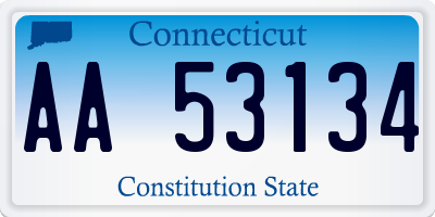 CT license plate AA53134
