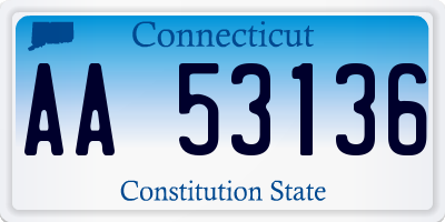CT license plate AA53136