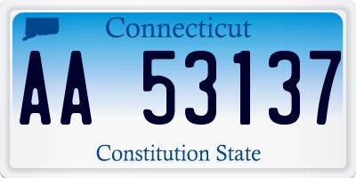CT license plate AA53137