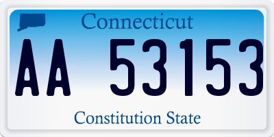 CT license plate AA53153