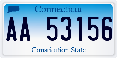 CT license plate AA53156