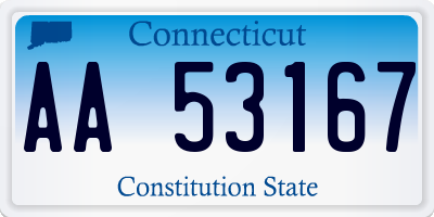 CT license plate AA53167