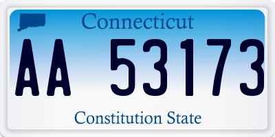 CT license plate AA53173