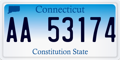 CT license plate AA53174