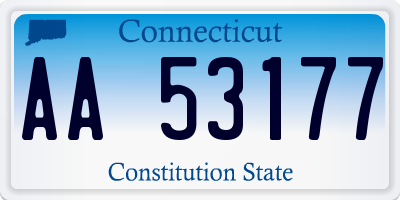CT license plate AA53177