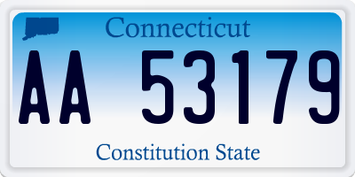CT license plate AA53179