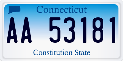 CT license plate AA53181