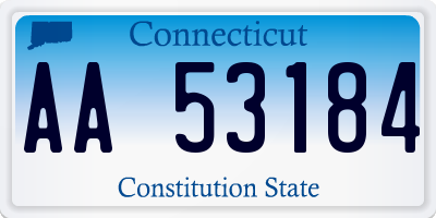 CT license plate AA53184