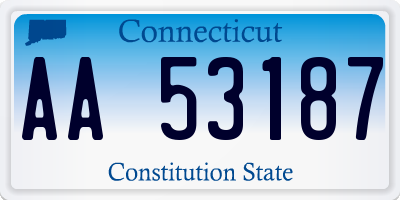CT license plate AA53187