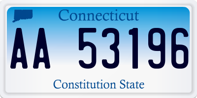 CT license plate AA53196