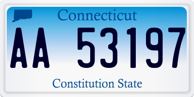 CT license plate AA53197
