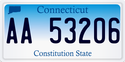 CT license plate AA53206