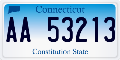 CT license plate AA53213