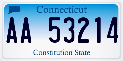 CT license plate AA53214