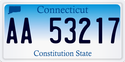 CT license plate AA53217