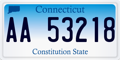 CT license plate AA53218