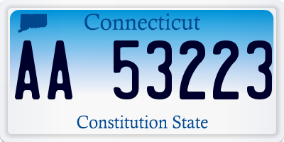 CT license plate AA53223