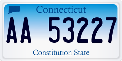 CT license plate AA53227