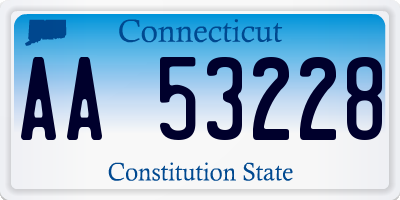 CT license plate AA53228