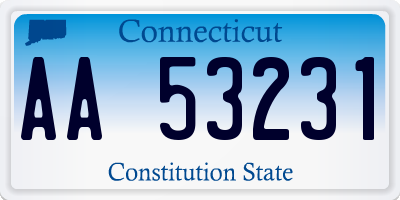 CT license plate AA53231