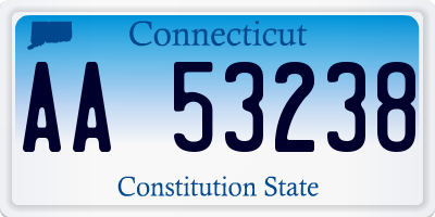 CT license plate AA53238