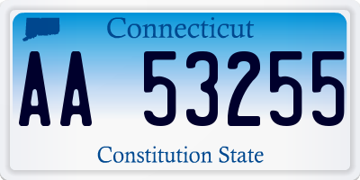 CT license plate AA53255