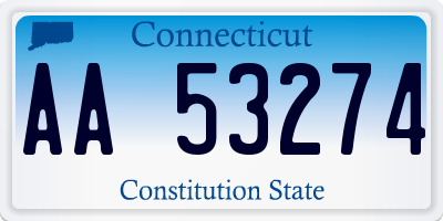 CT license plate AA53274
