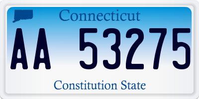 CT license plate AA53275
