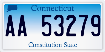 CT license plate AA53279